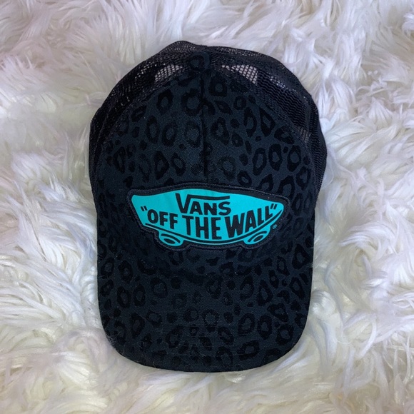 VANS Black Leopard Turquoise Snapback Trucker Hat - Picture 11 of 11